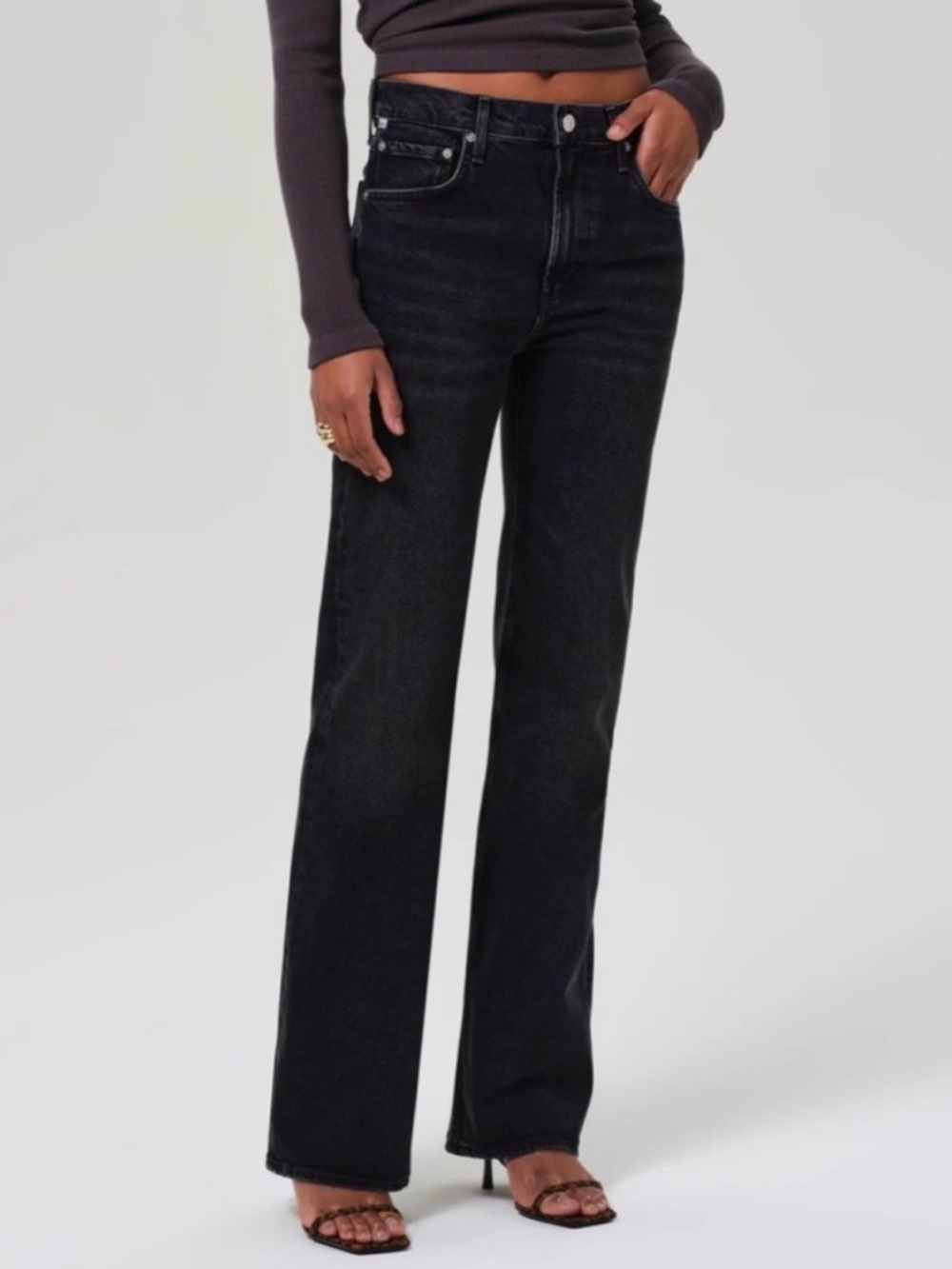 Citizens of Humanity Vidia Mid Rise Boot Jeans Women’s Size 27 Stormy Black
